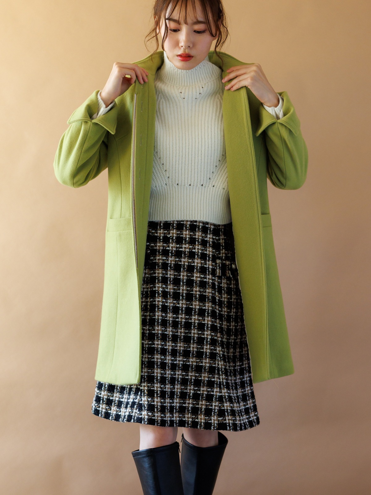 【50%OFF】ツイードAラインスカート