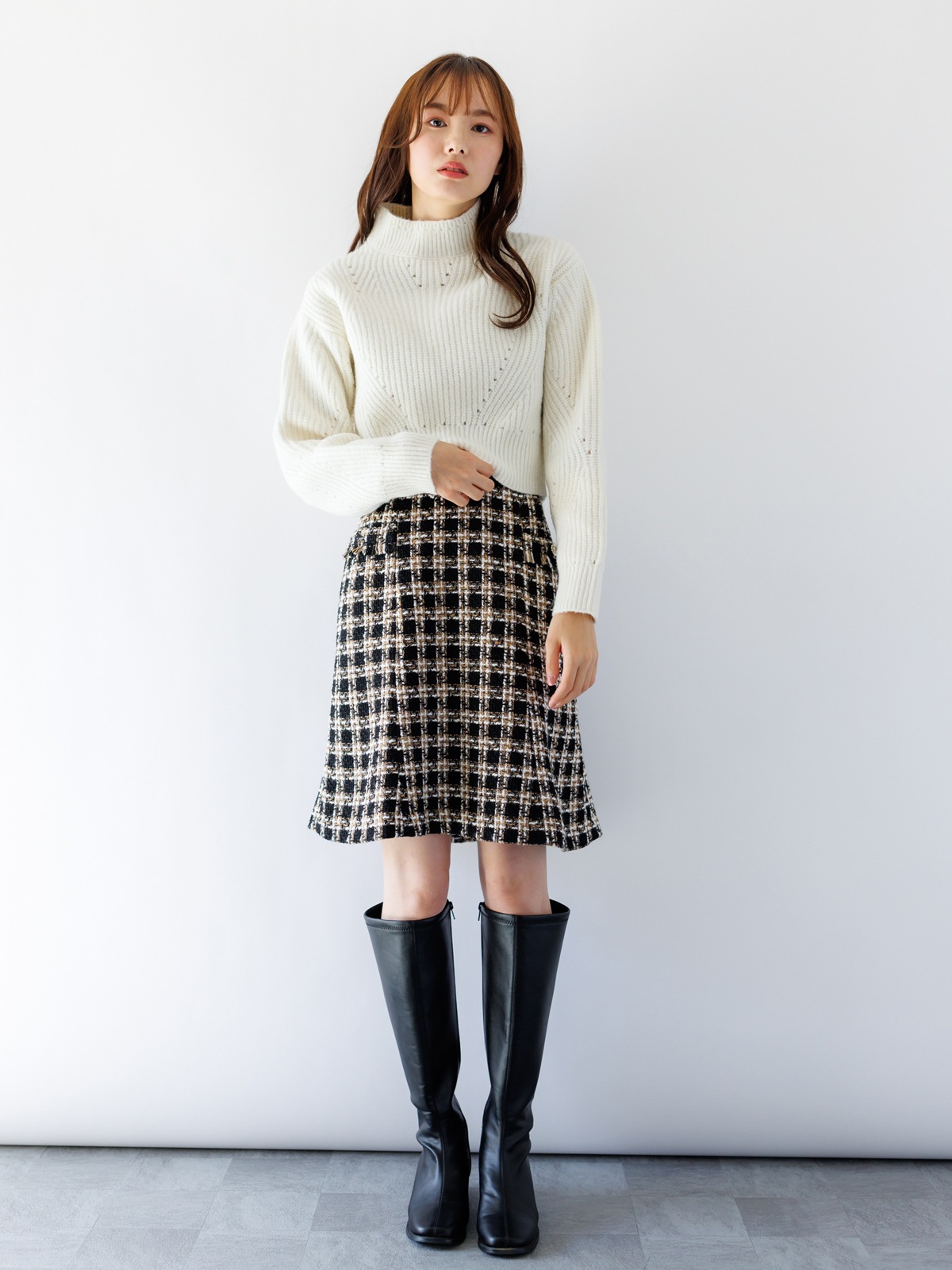 【50%OFF】ツイードAラインスカート