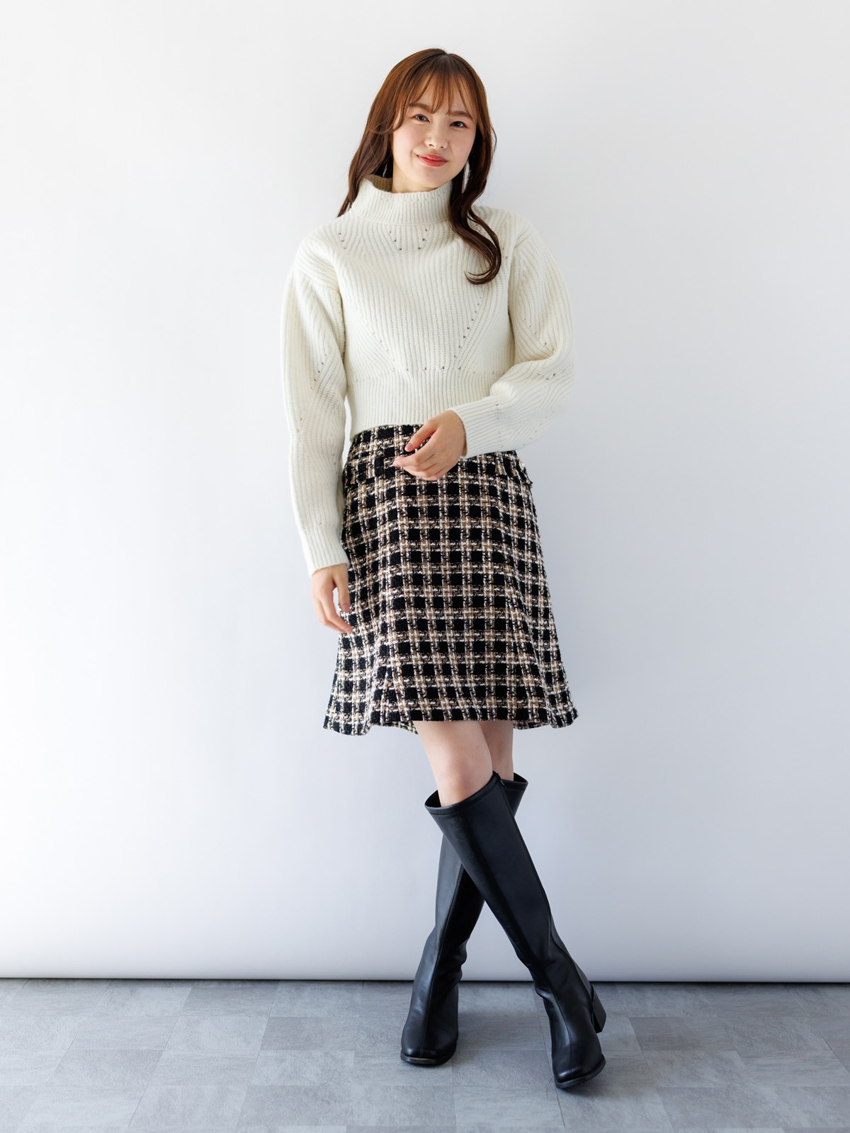 【50%OFF】ツイードAラインスカート