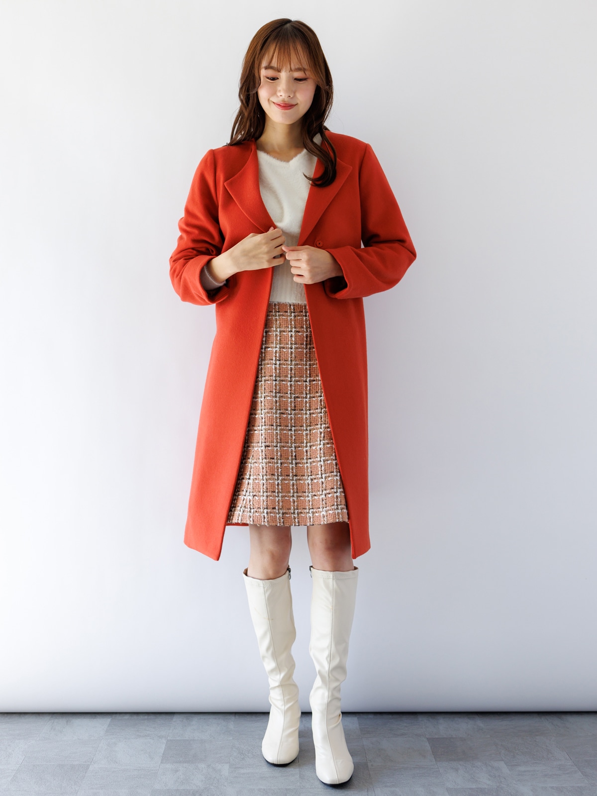 【50%OFF】ツイードAラインスカート