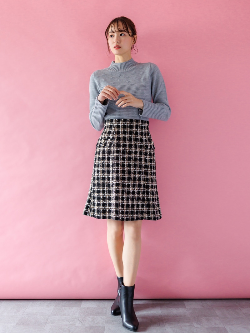 【50%OFF】ツイードAラインスカート
