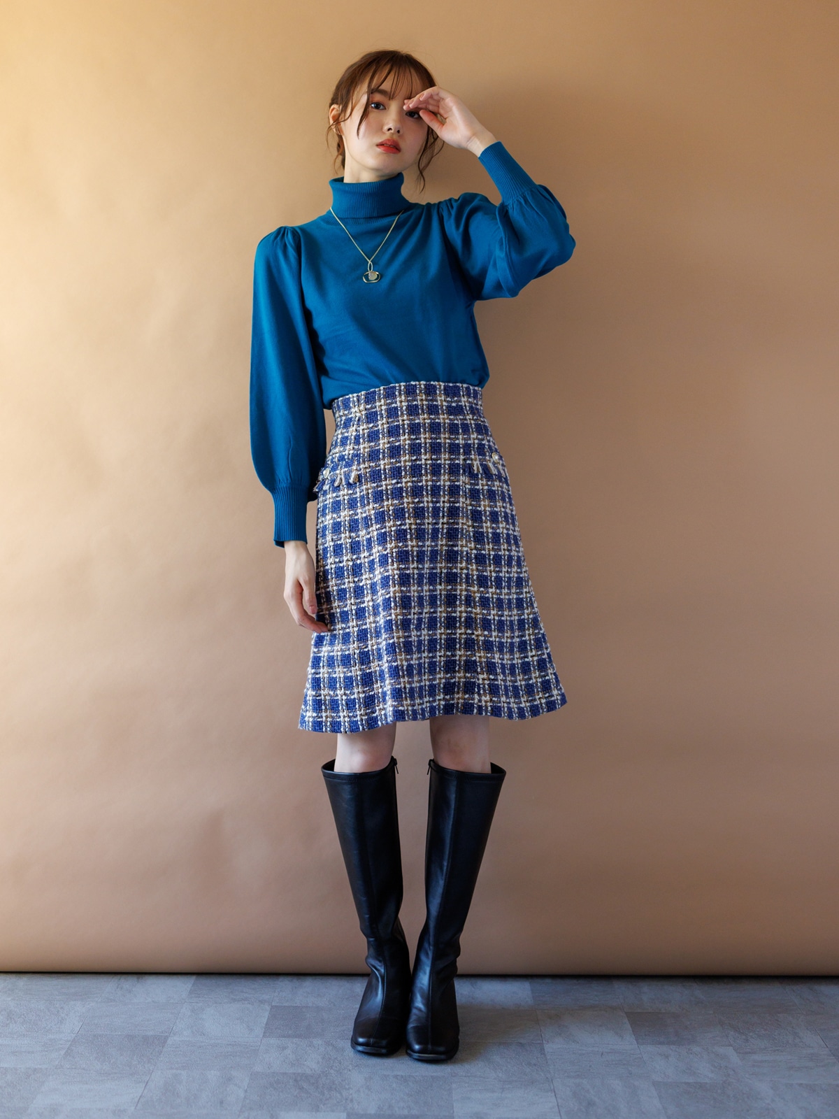 【50%OFF】ツイードAラインスカート