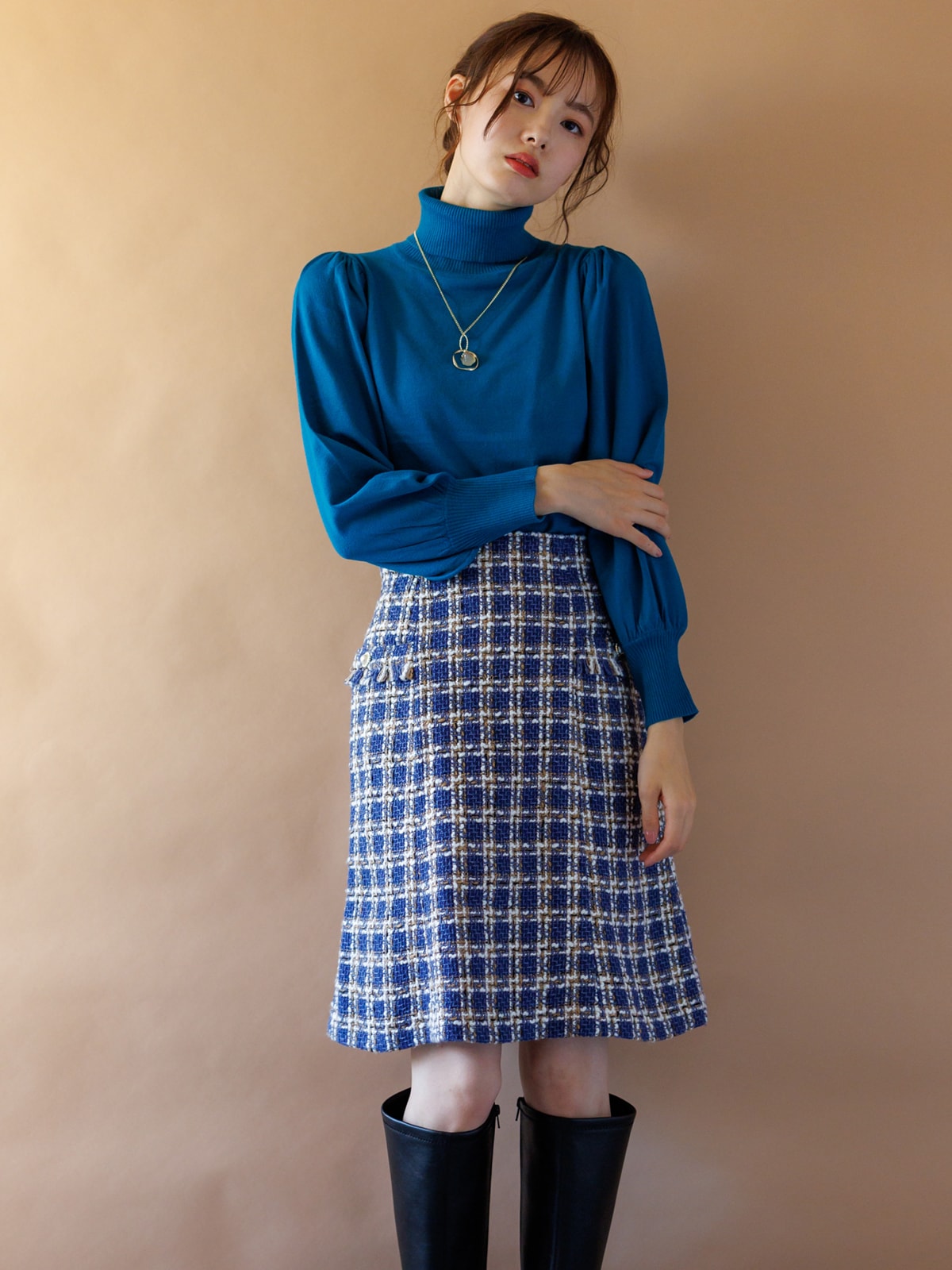 【50%OFF】ツイードAラインスカート