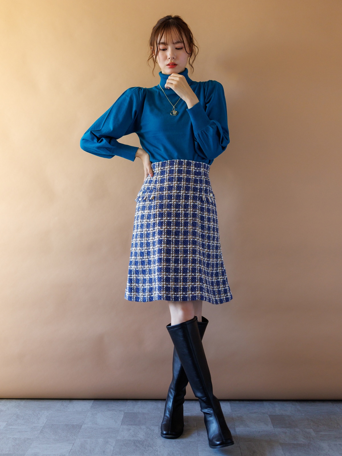 【50%OFF】ツイードAラインスカート