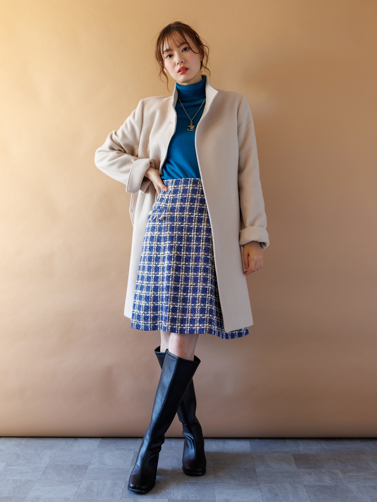 【50%OFF】ツイードAラインスカート