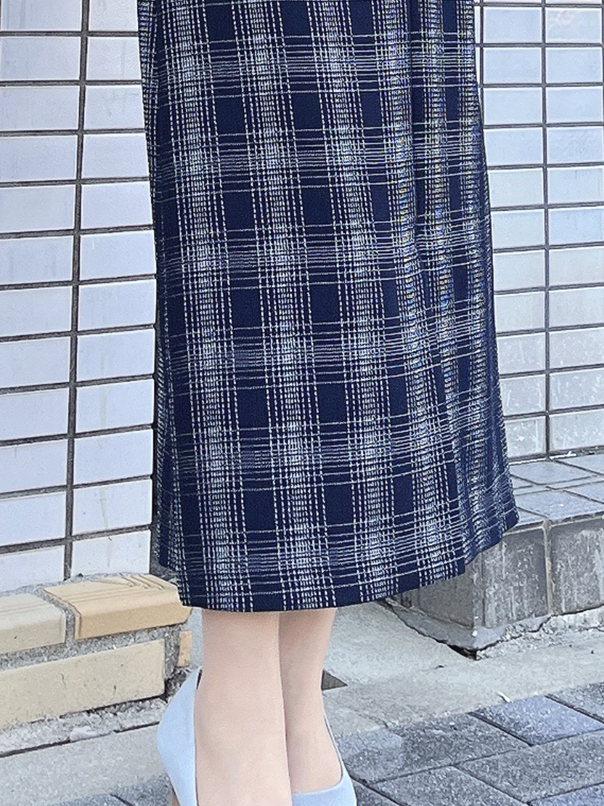ステッチチェックフロントスリットVあきジャンドレ