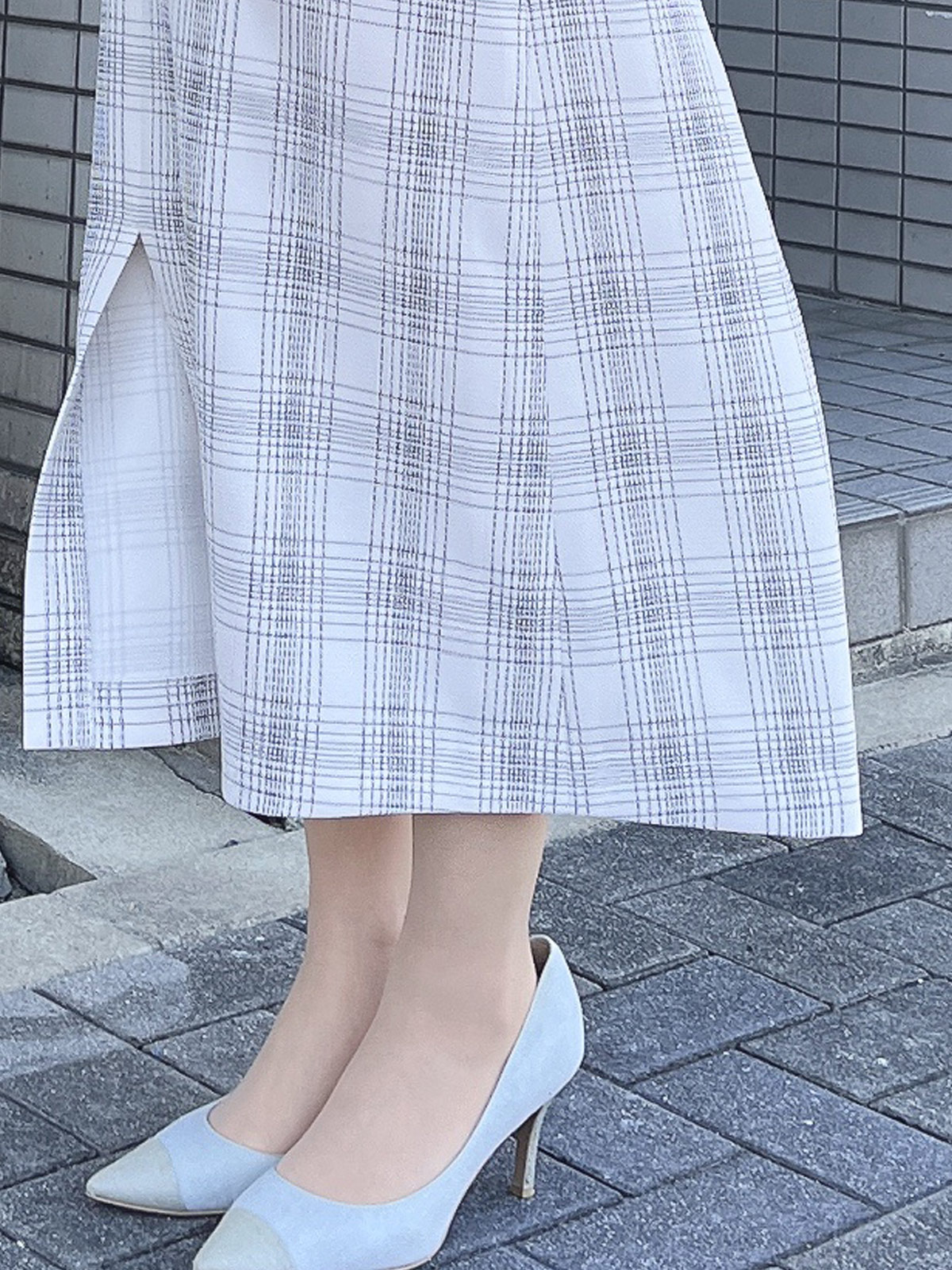 ステッチチェックフロントスリットVあきジャンドレ