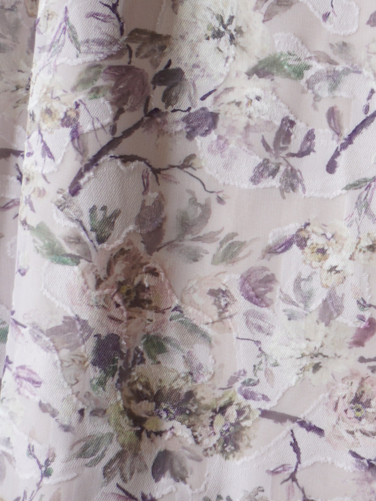 カットジャガード×プリントタックワンピース