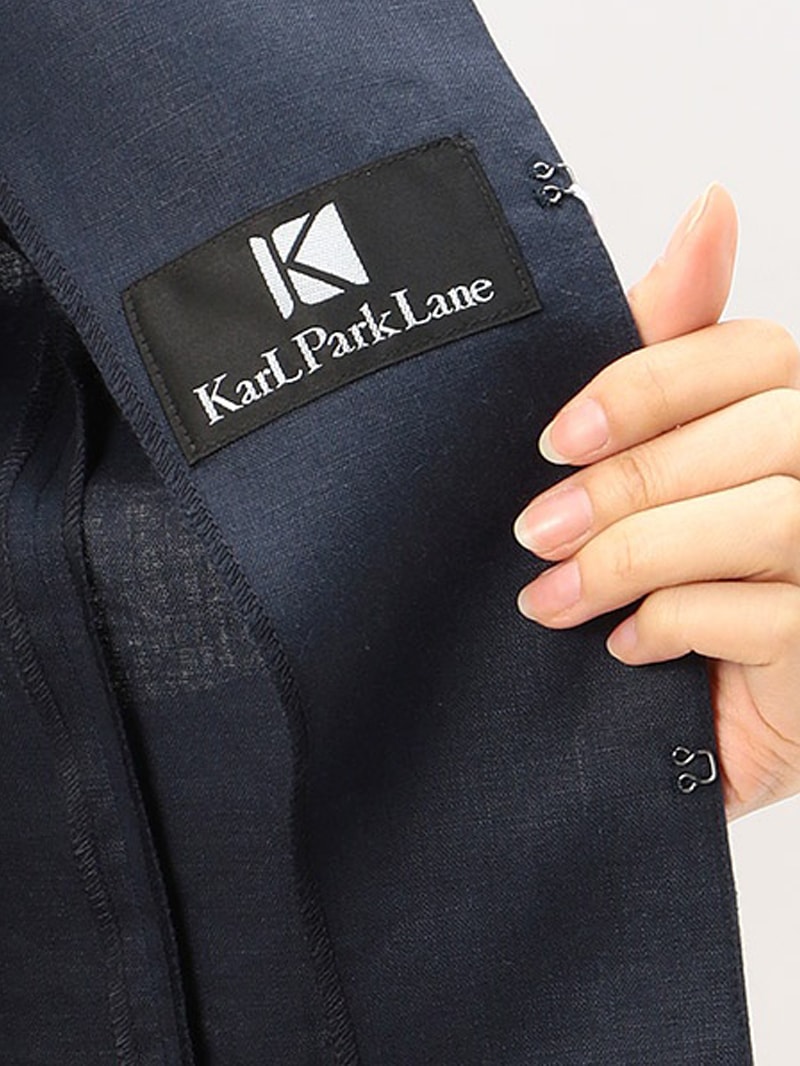 訳あり】麻ノーカラージャケット(3017513/サックス/11号