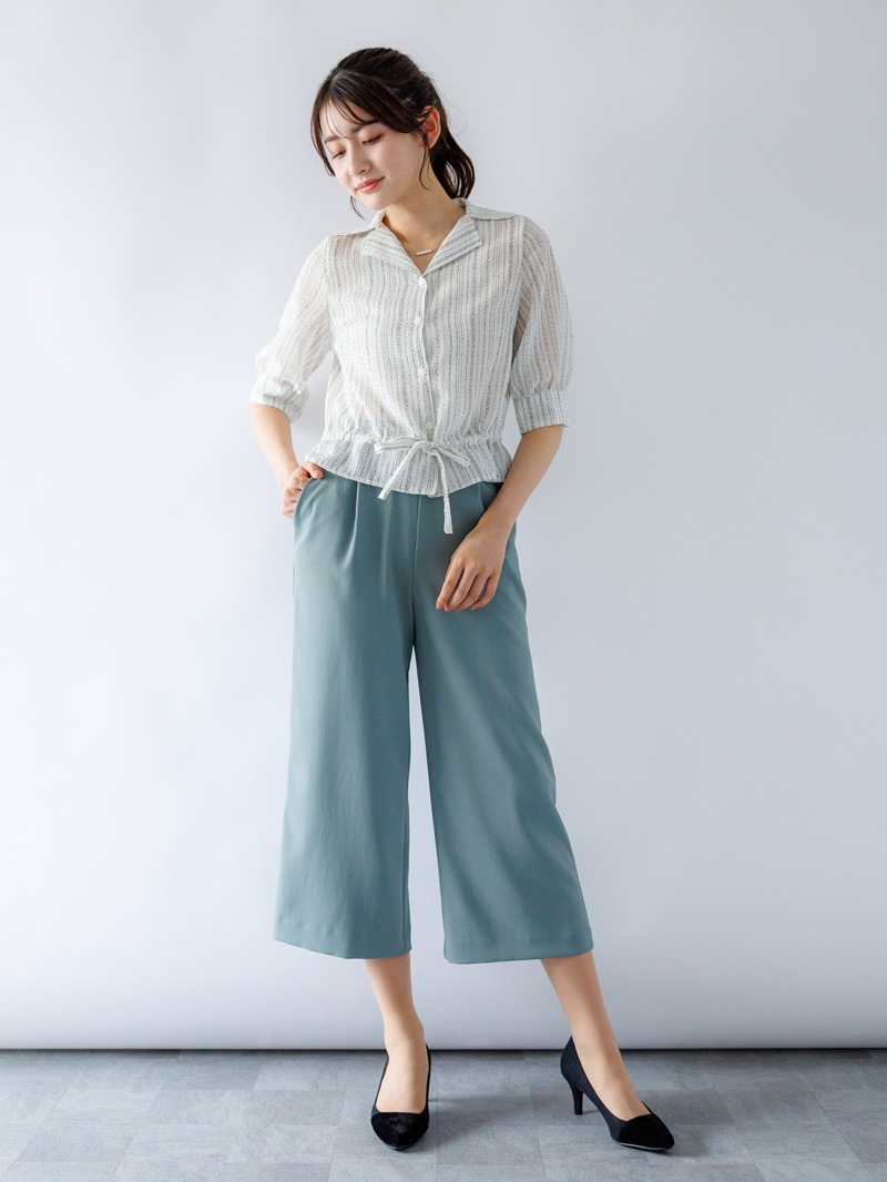 ラッフルドロストブラウス LE CERCLE par rope' ブラウス シャツ 「2WAY」バルーンドロスト