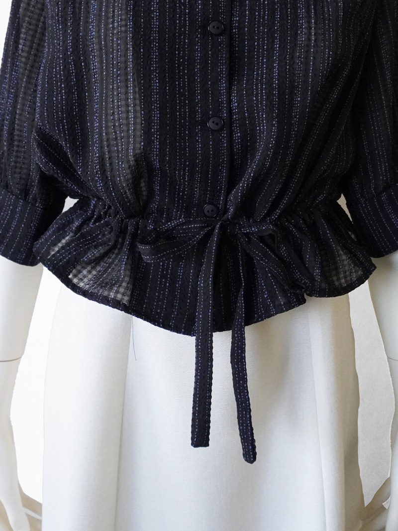 ドットストライプ ドロストブラウス｜KarLParkLane Style ONLINE SHOP