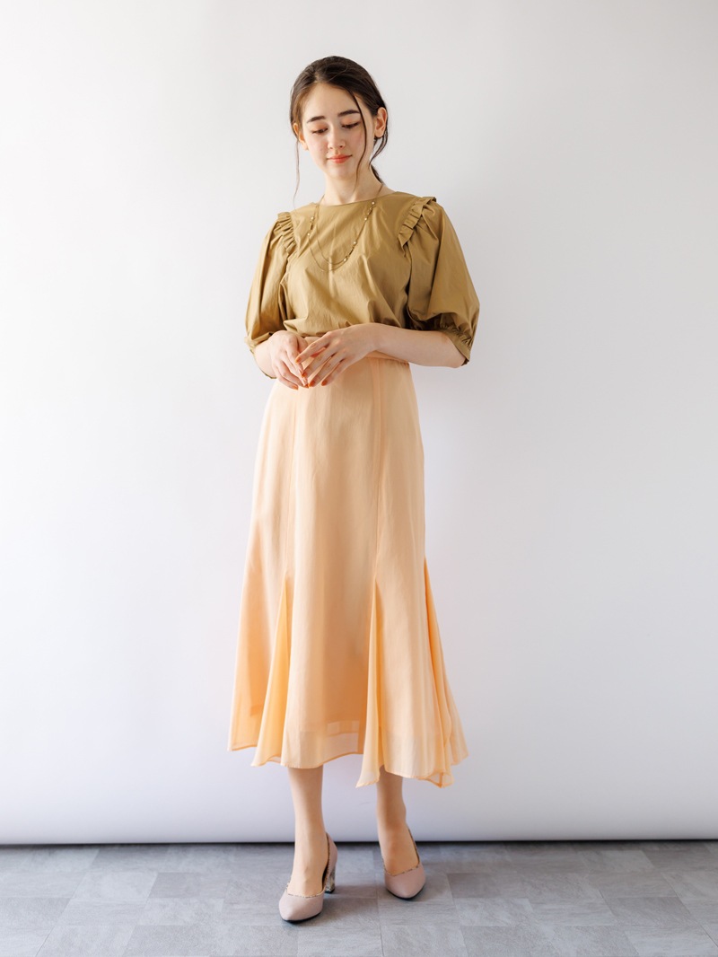 綿ボイルマチ付フレアースカート