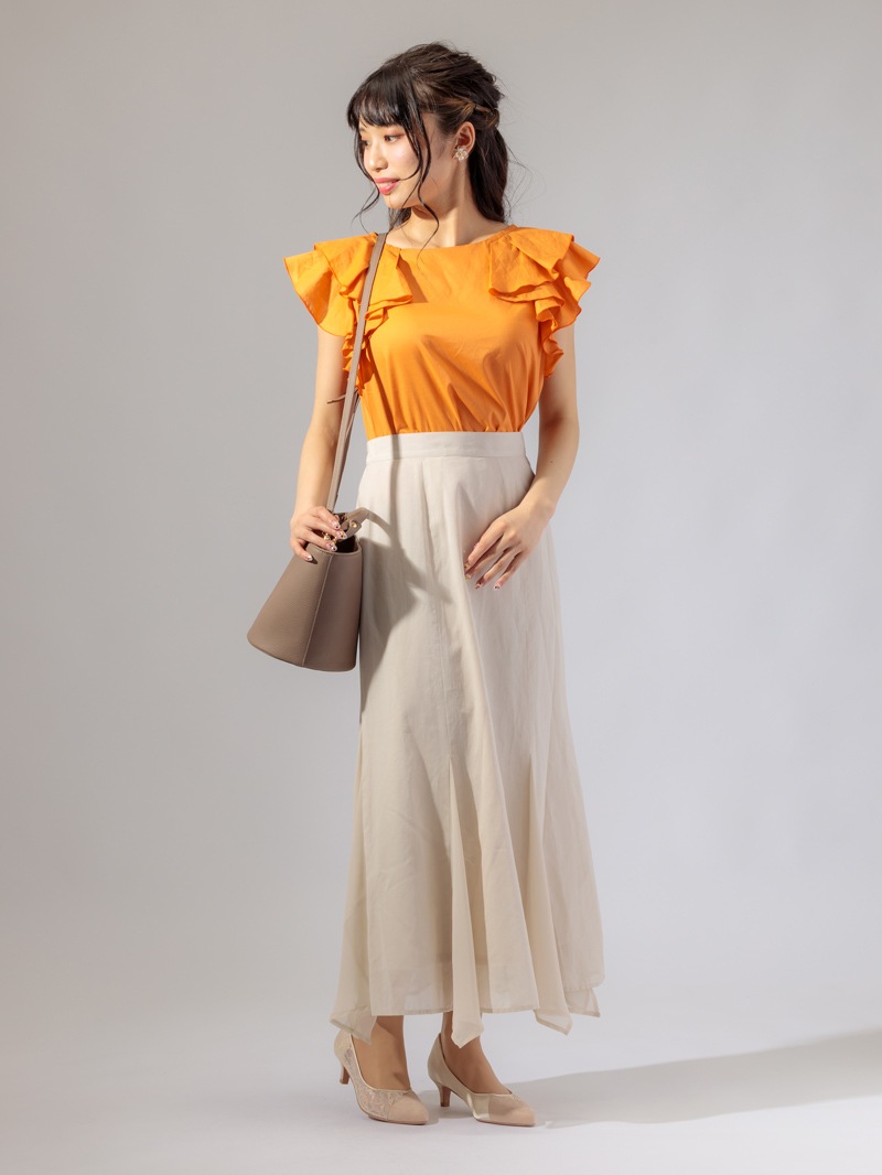 綿ボイルマチ付フレアースカート