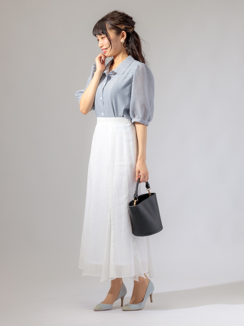 綿ボイルマチ付フレアースカート