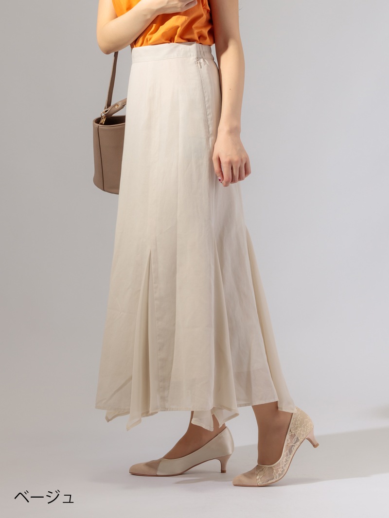 綿ボイルマチ付フレアースカート