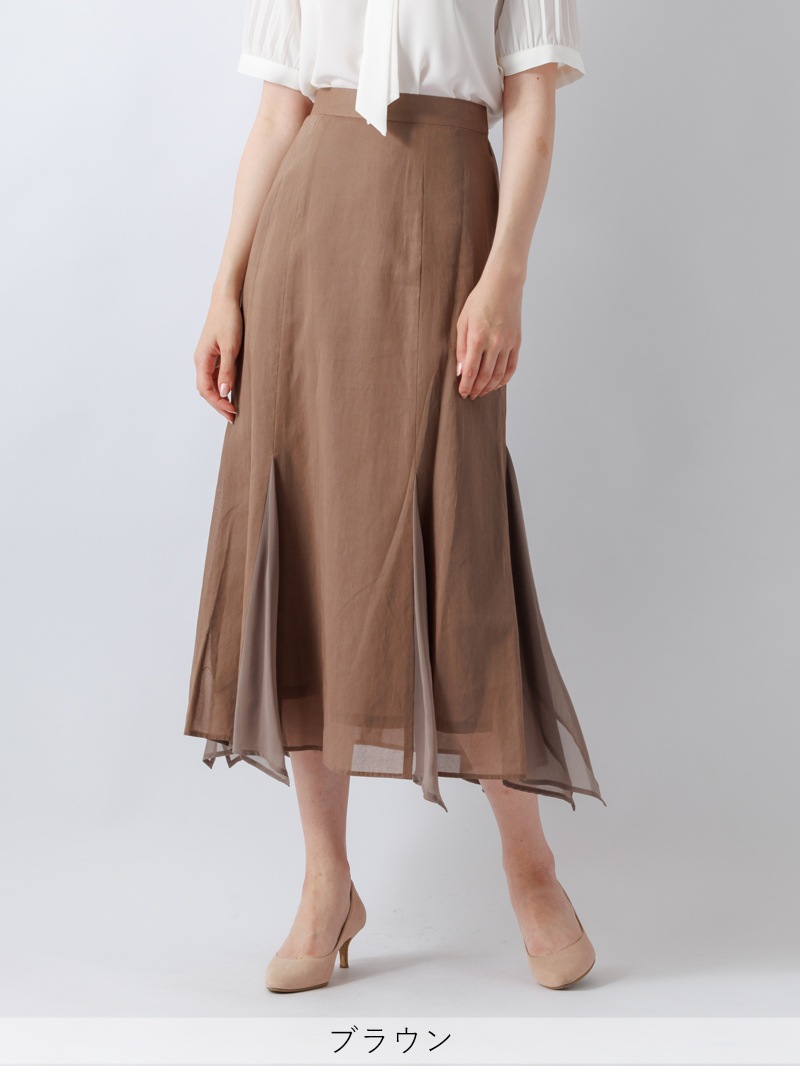 綿ボイルマチ付フレアースカート