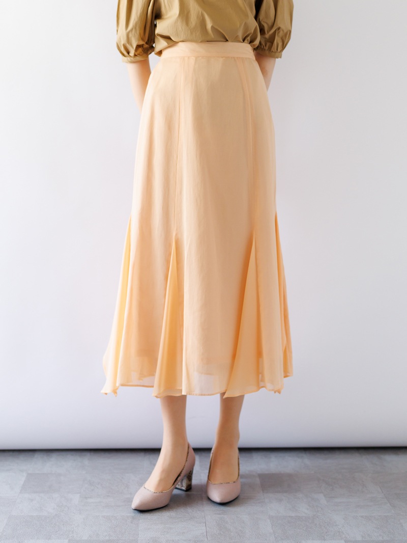 綿ボイルマチ付フレアースカート