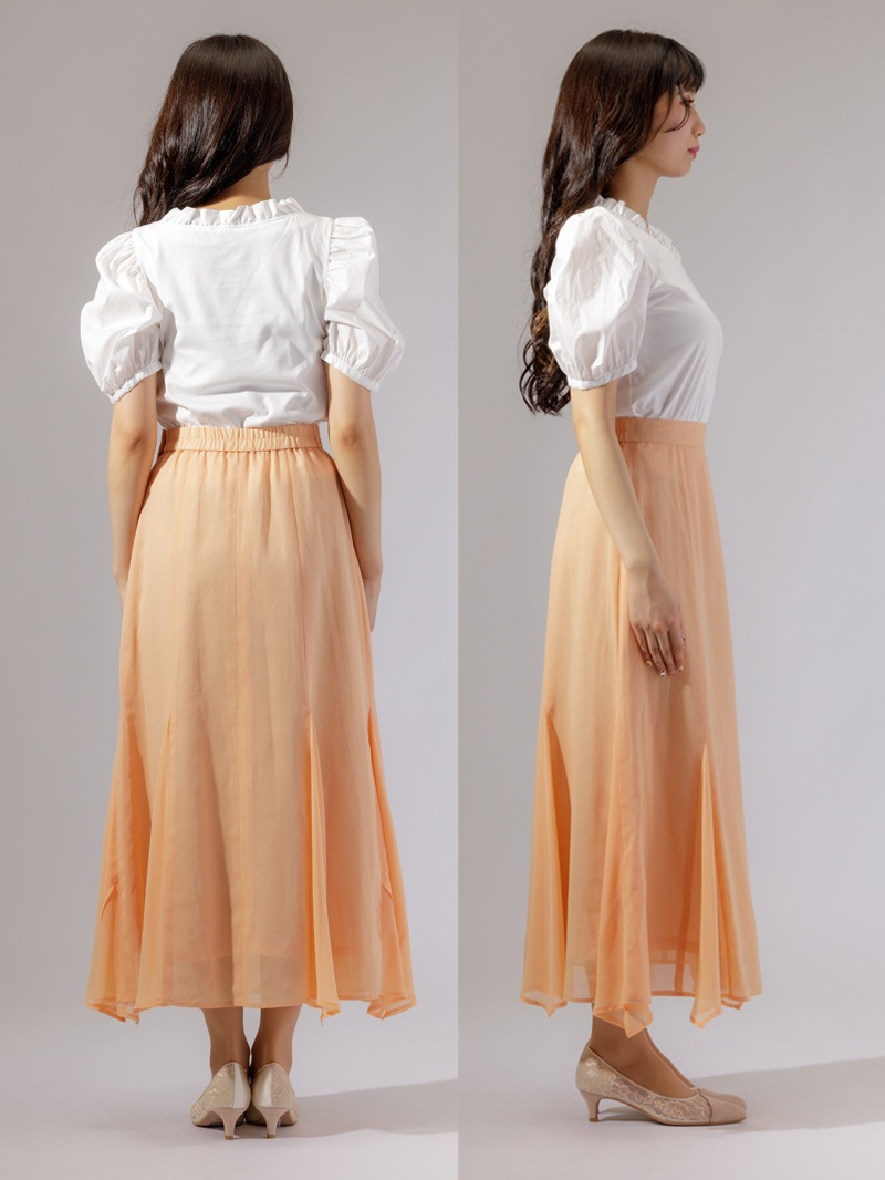 綿ボイルマチ付フレアースカート