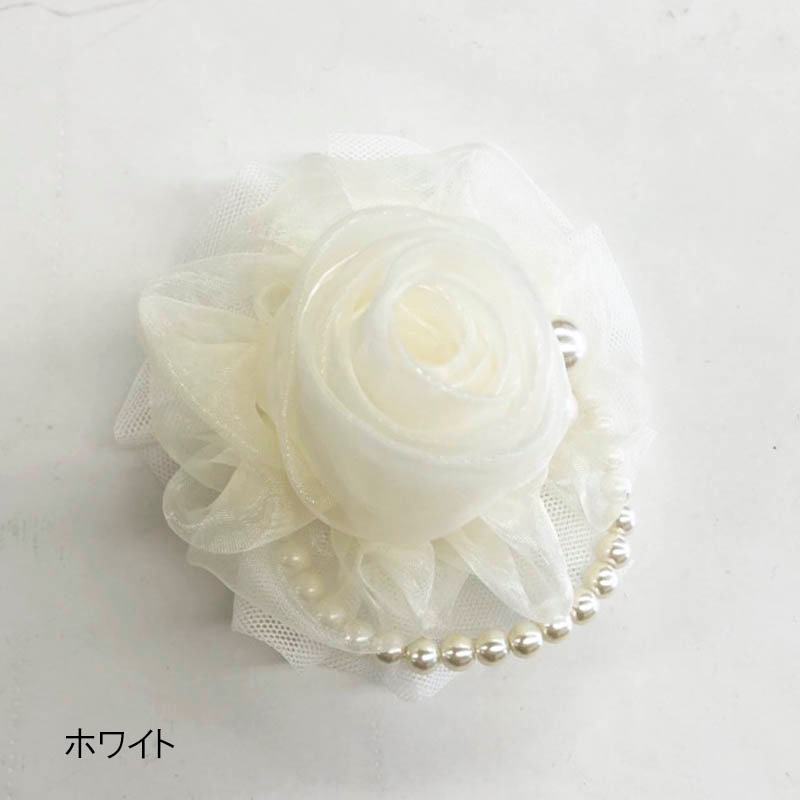 パールリング付オーガンジーコサージュ