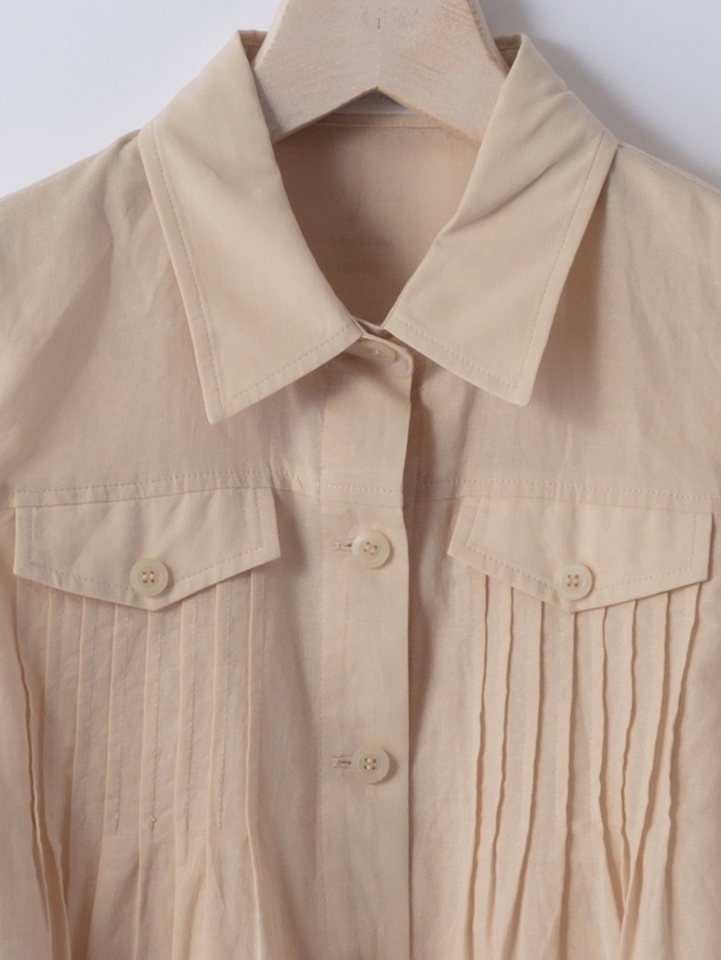 綿和紙ボイルピンタックシャツ
