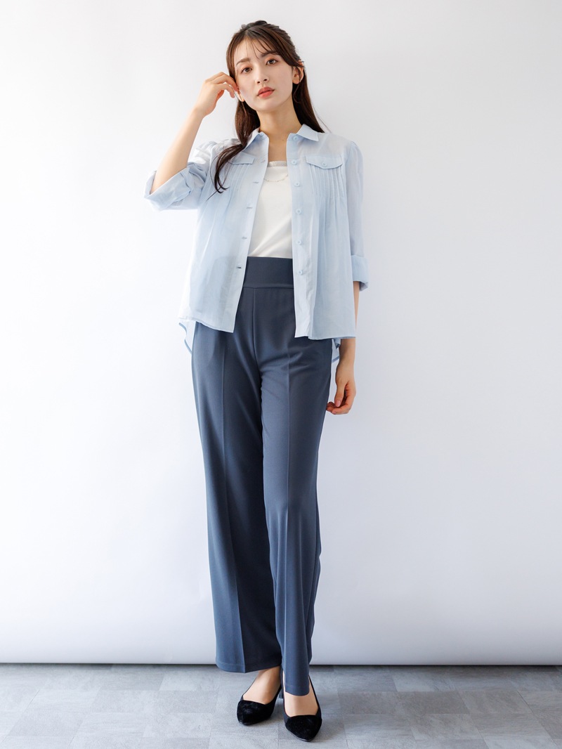 綿和紙ボイルピンタックシャツ