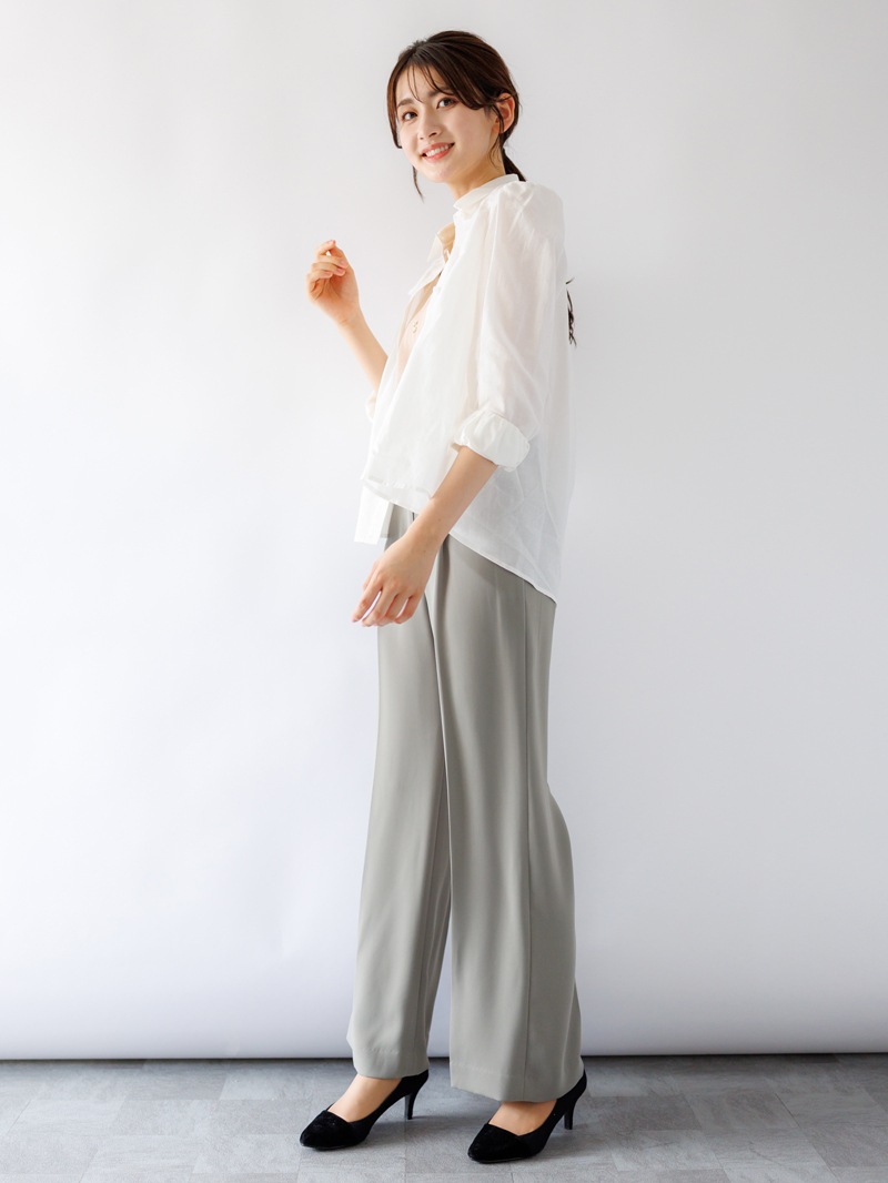 綿和紙ボイルピンタックシャツ