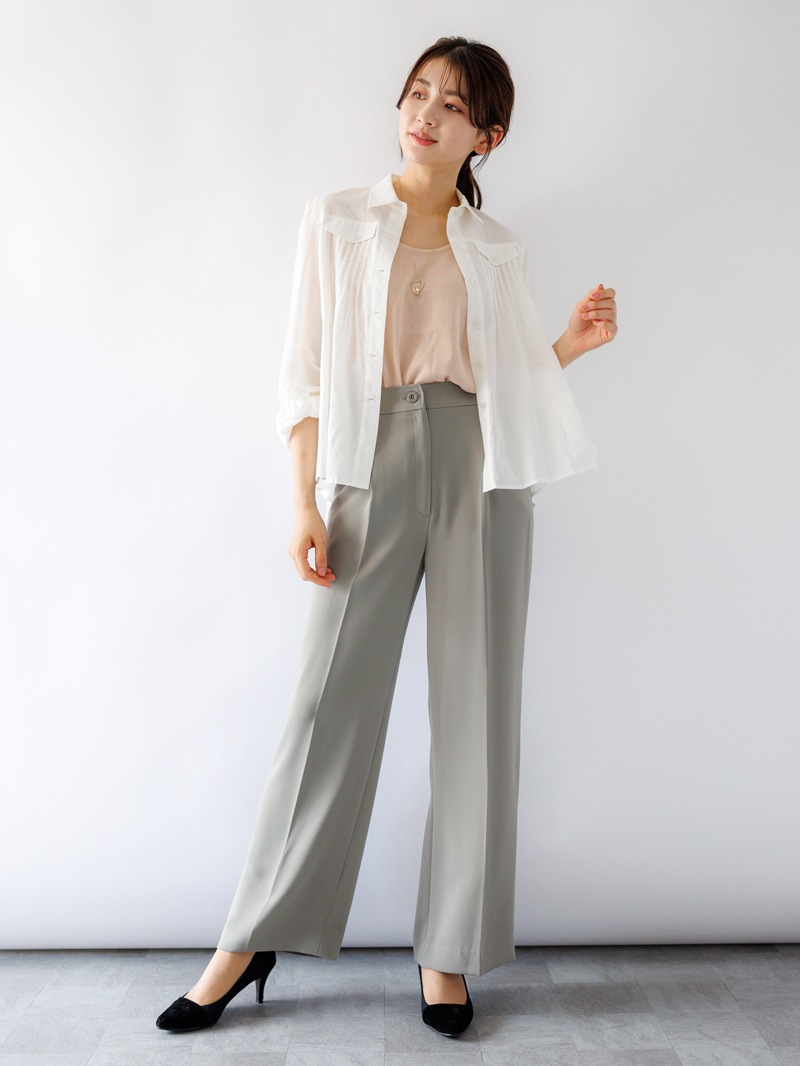 綿和紙ボイルピンタックシャツ