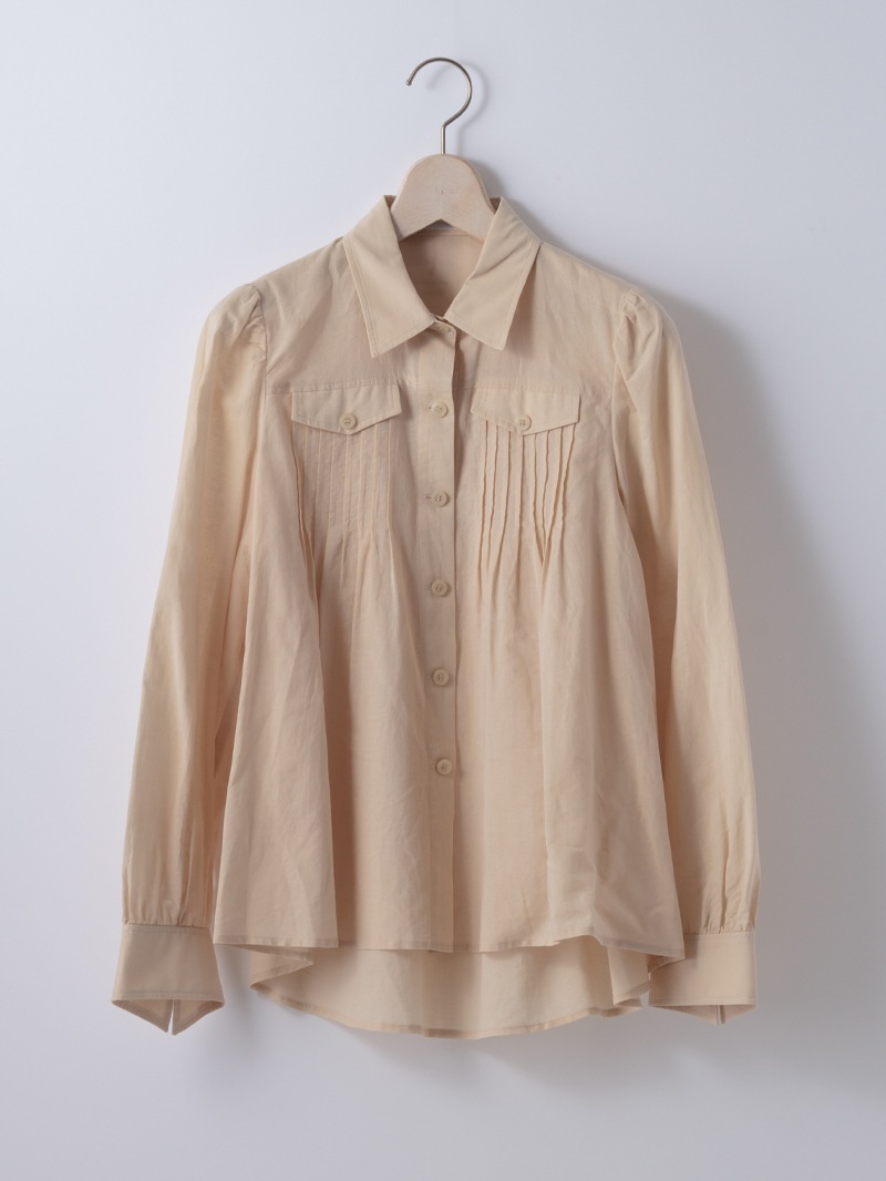綿和紙ボイルピンタックシャツ