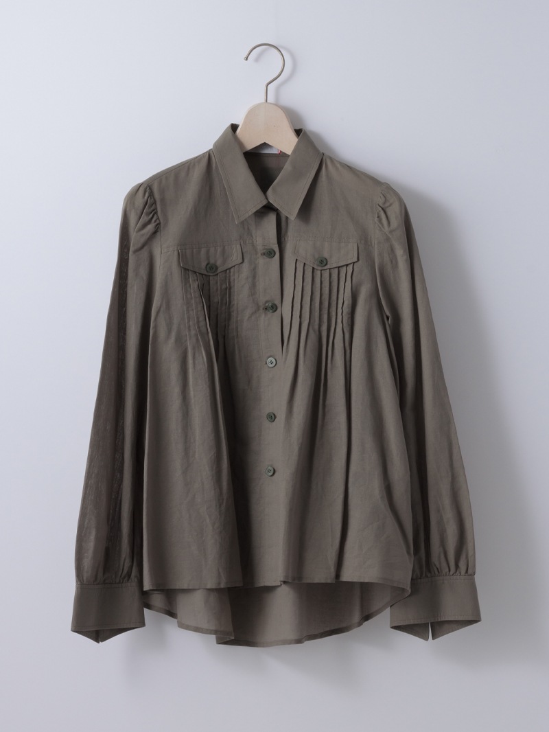 綿和紙ボイルピンタックシャツ