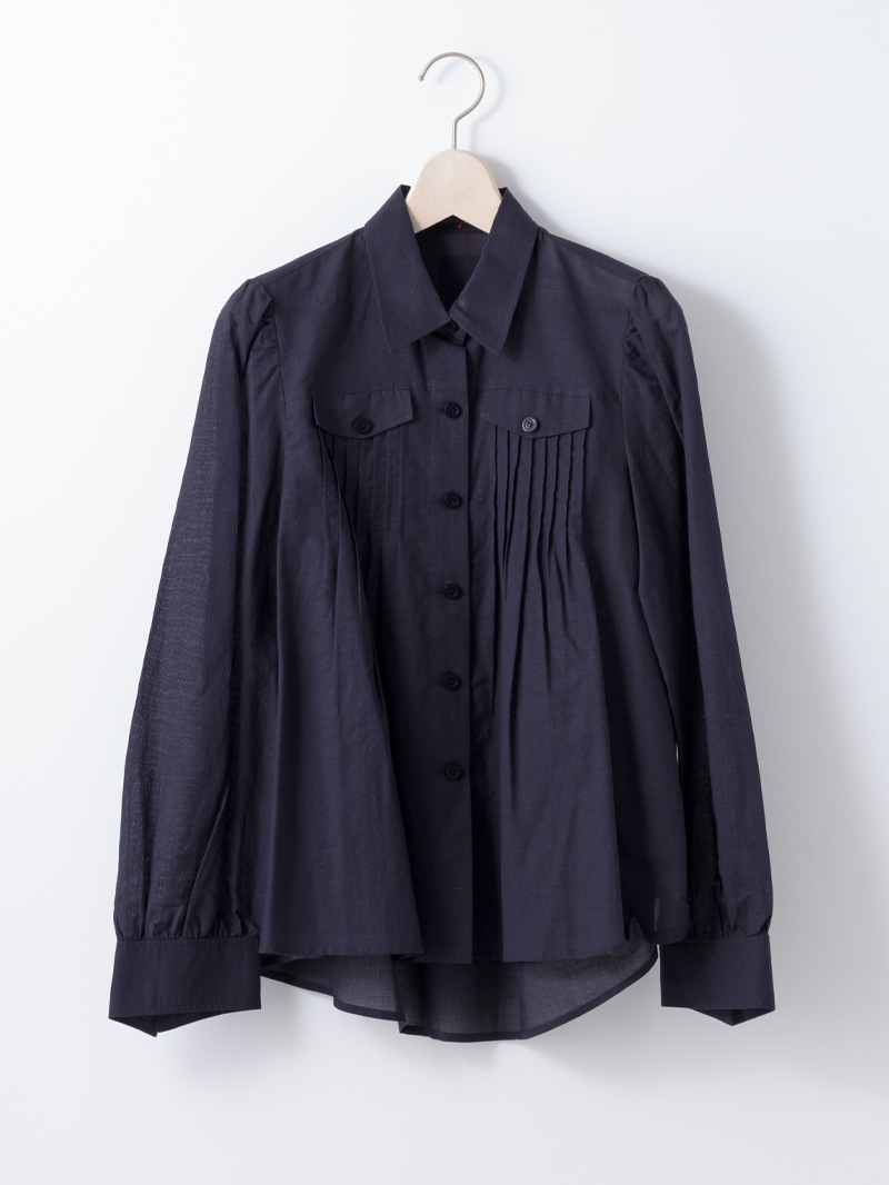 綿和紙ボイルピンタックシャツ