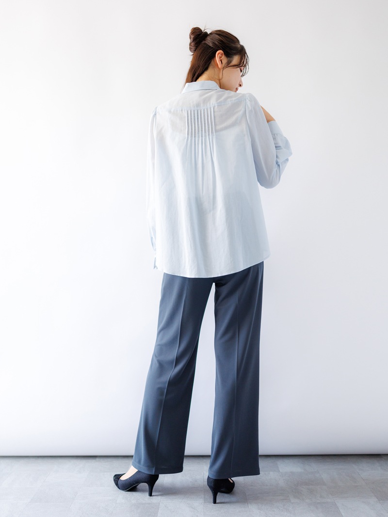 綿和紙ボイルピンタックシャツ