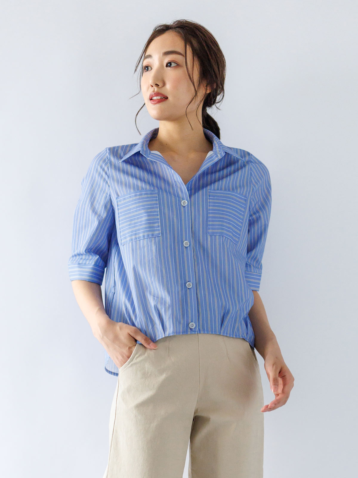 MAGALI マガリ ストライプリネンシャツ タックショルダー 楽天市場】【SALE セール】MAGALI | コットンストライプ・タック
