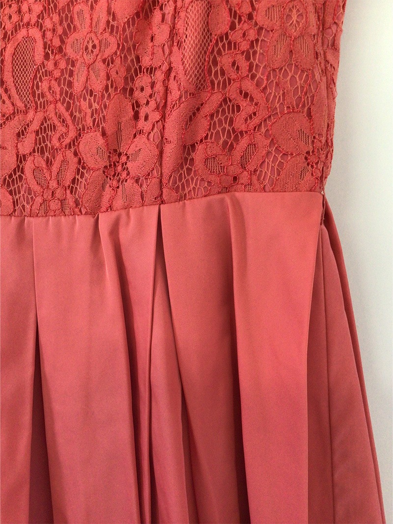 レース×無地ビジュ付８５丈ワンピ