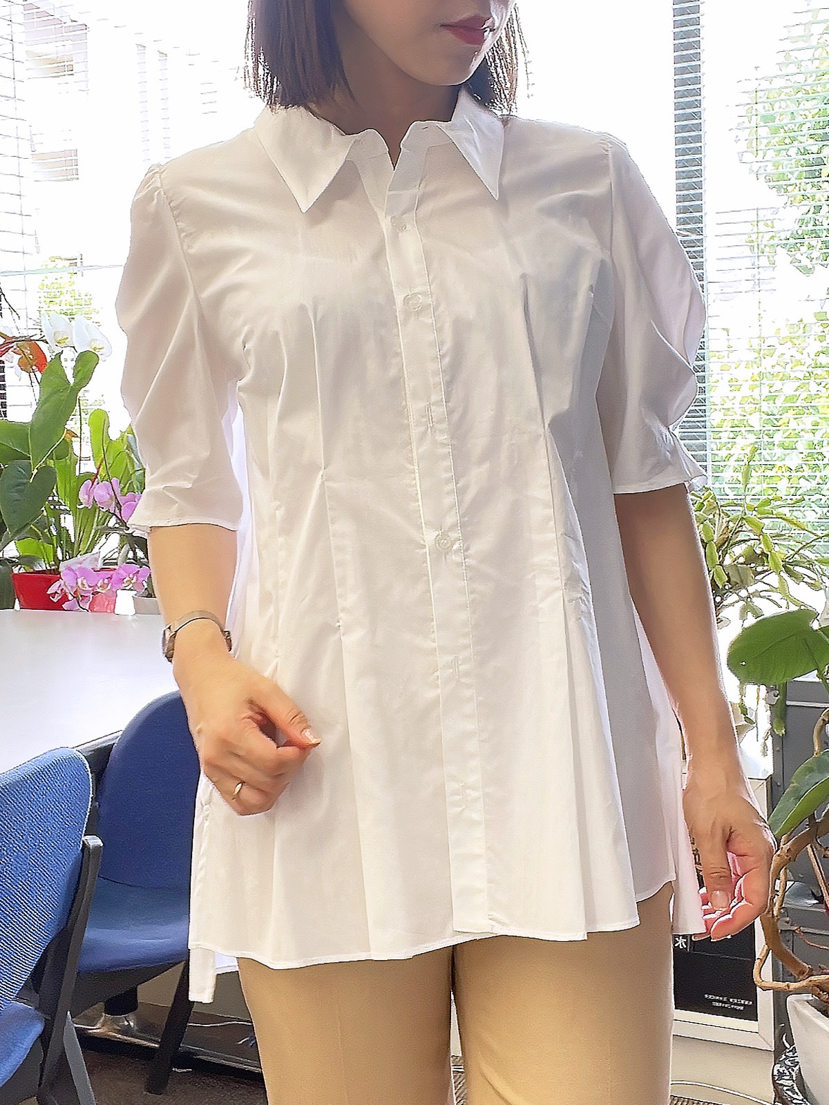 【50%OFF】シャンブレータックスリーブシャツ