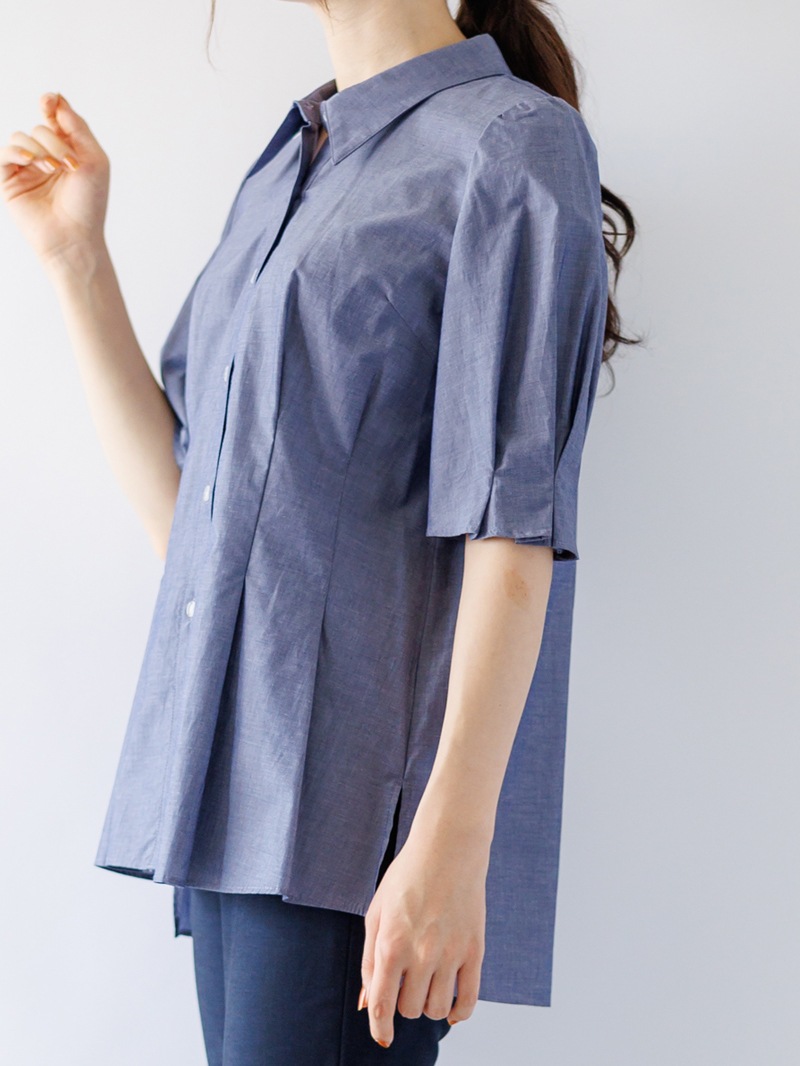 【50%OFF】シャンブレータックスリーブシャツ