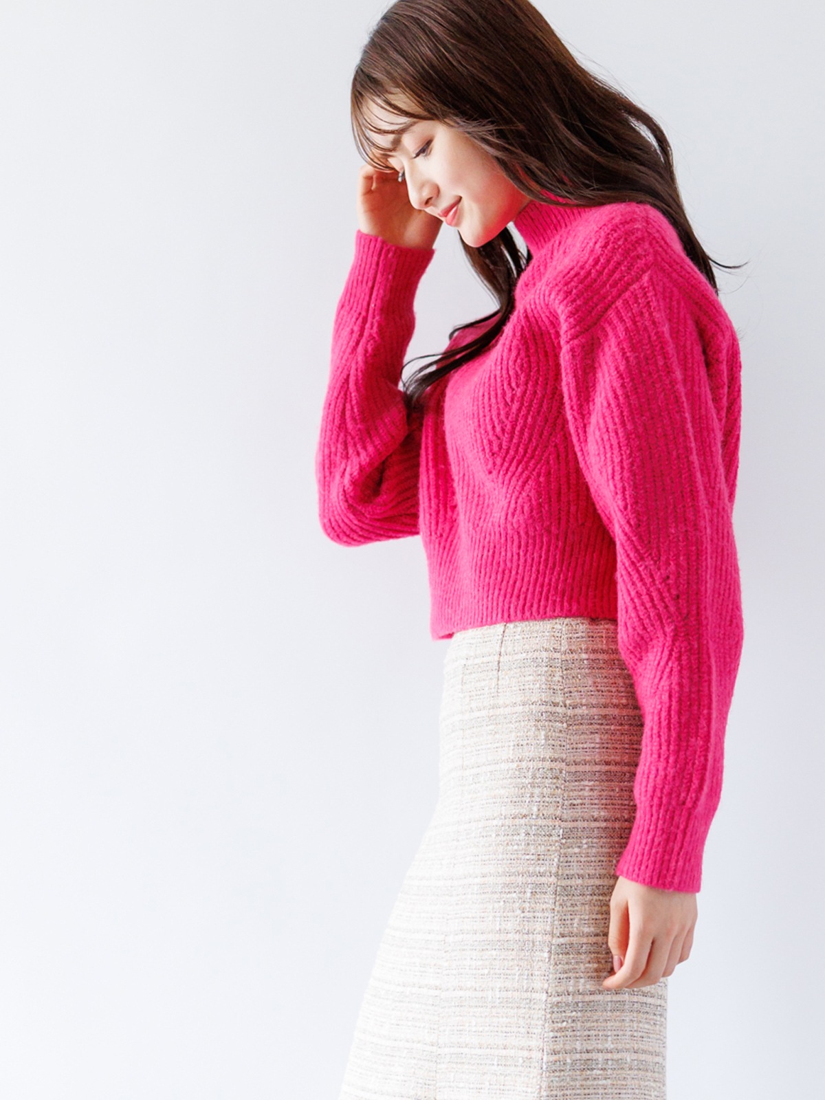 5Gなみ柄ハイネックニット＜アウトレット均一価格＞