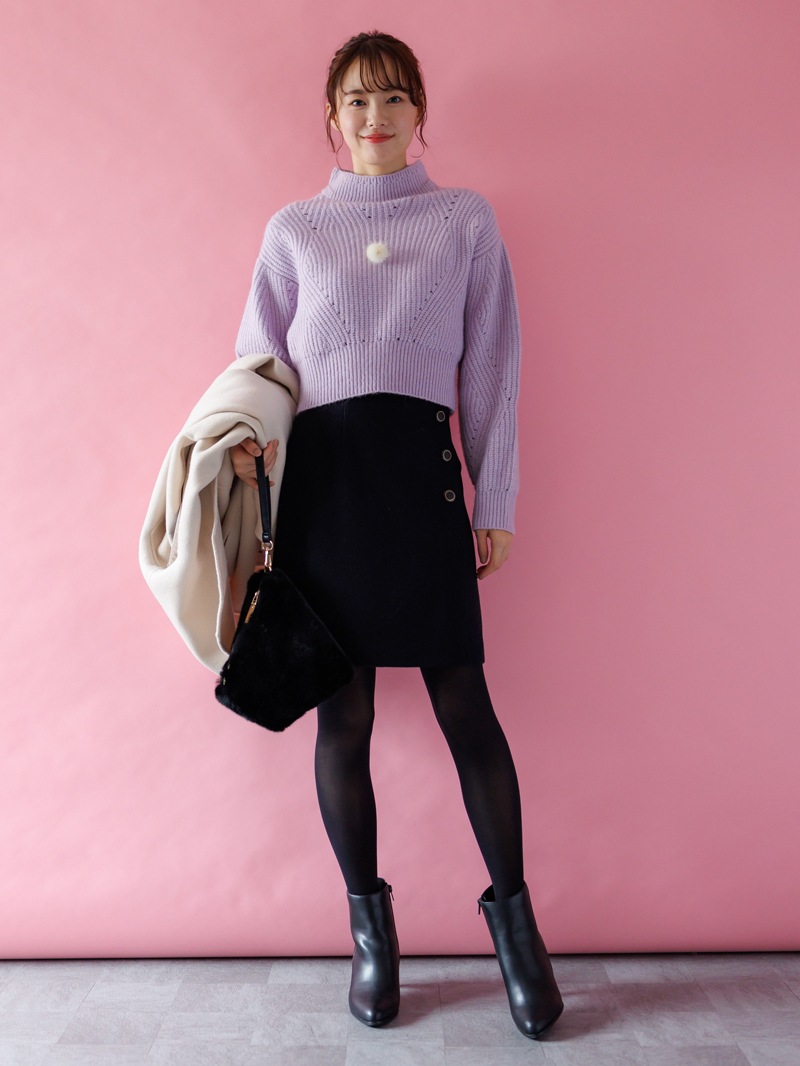 5Gなみ柄ハイネックニット＜アウトレット均一価格＞