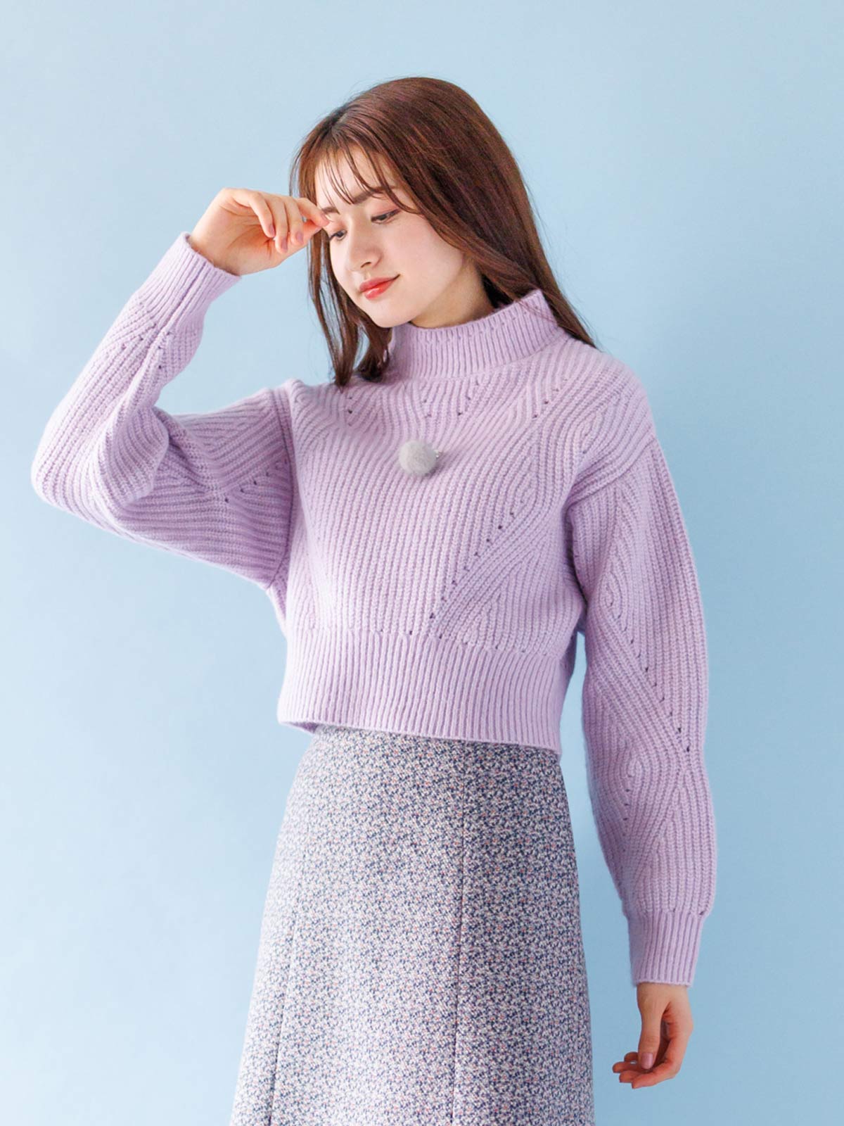 5Gなみ柄ハイネックニット＜アウトレット均一価格＞