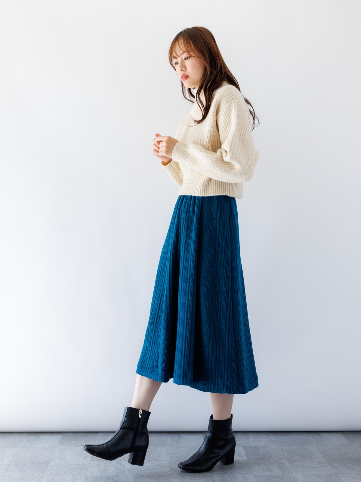 5Gなみ柄ハイネックニット＜アウトレット均一価格＞