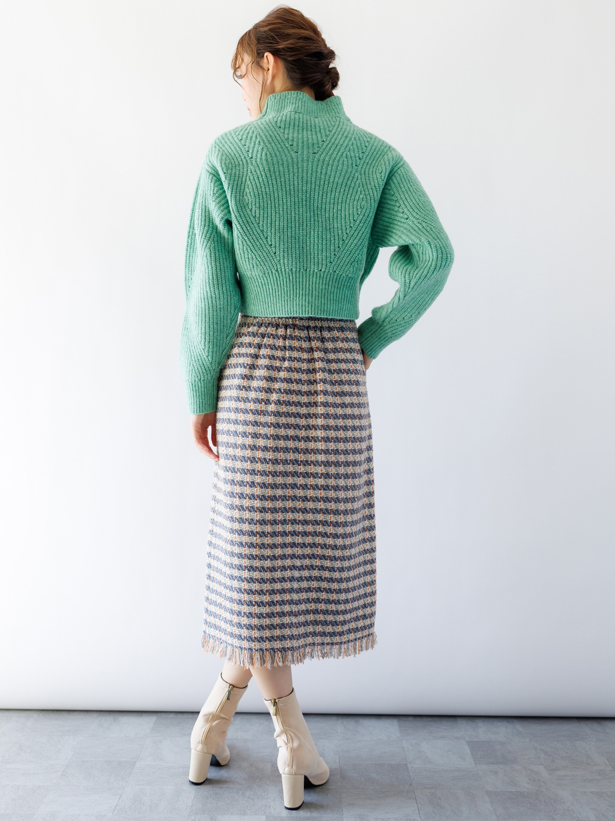 5Gなみ柄ハイネックニット＜アウトレット均一価格＞