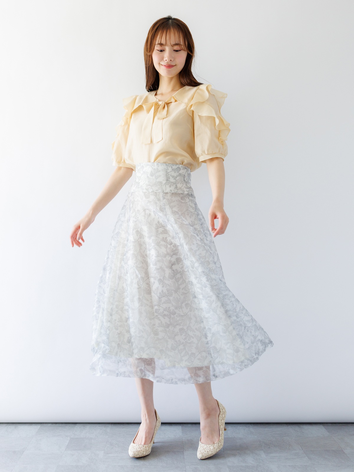 最終値下げ快晴堂オーバースカートオリーブ オーガンジーフレアースカート｜KarLParkLane Style ONLINE SHOP