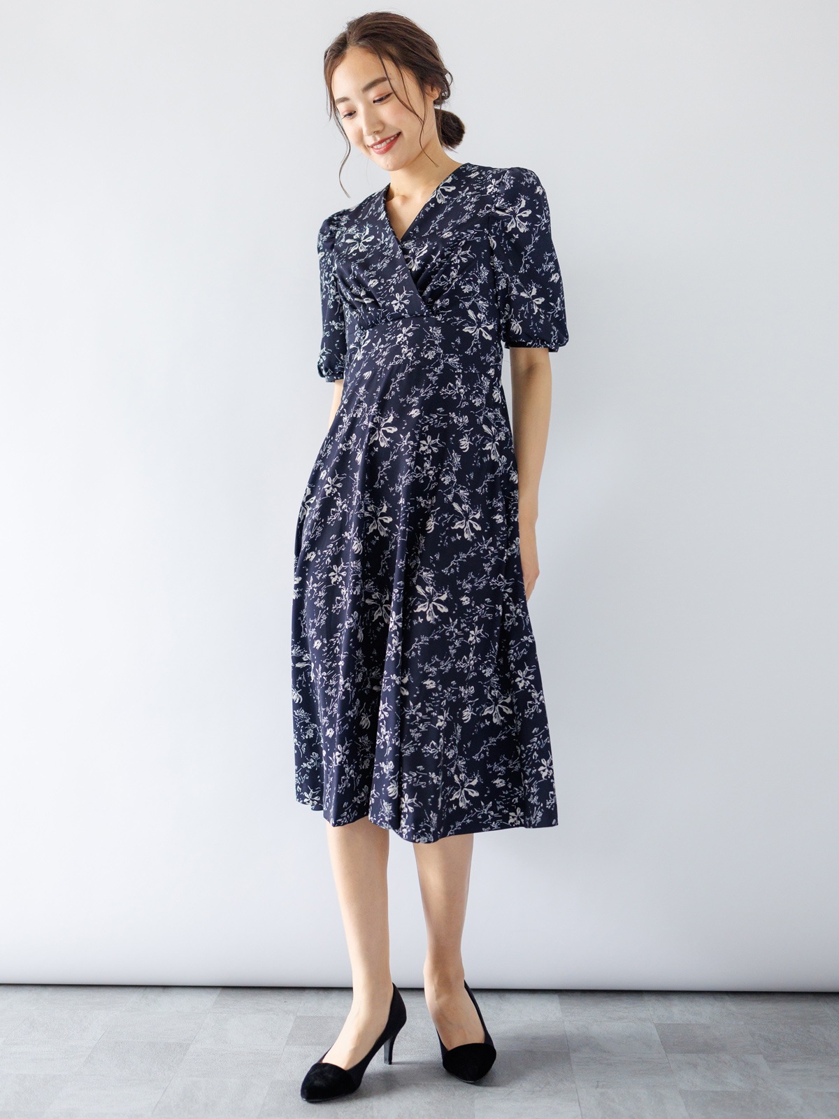 ストレッチカシュクールワンピース(デイリーワンピース)｜DRESS