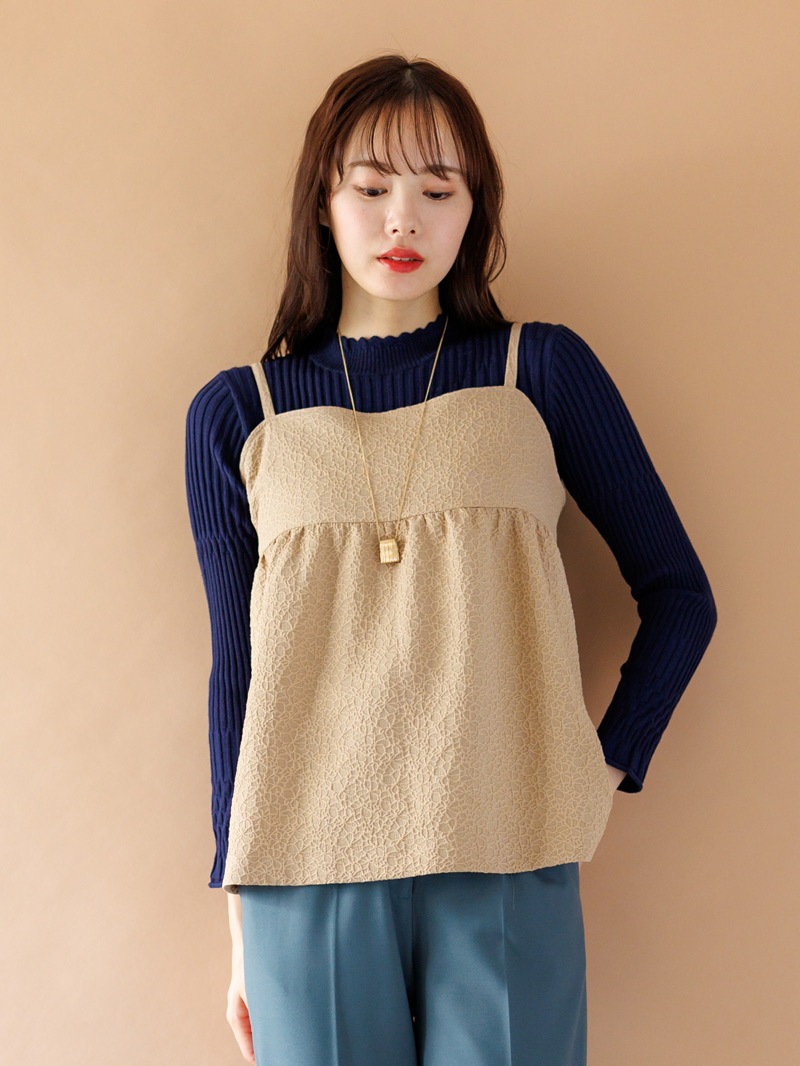 ジャガード キャミブラウス＜アウトレット均一価格＞