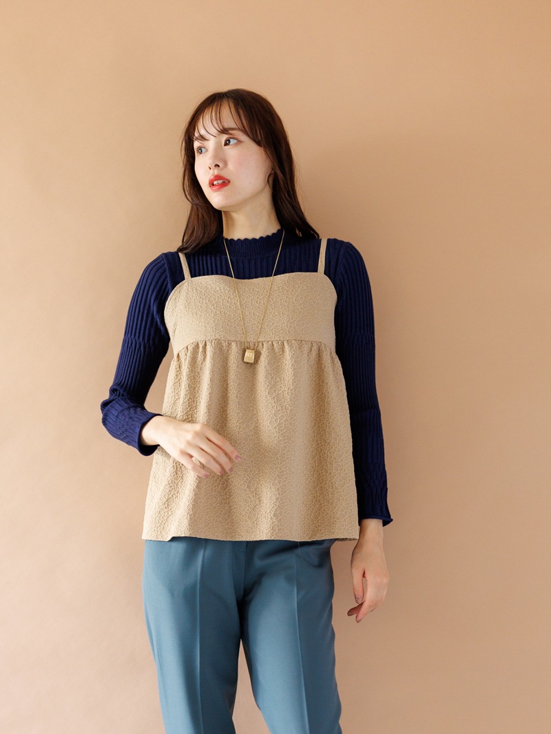 ジャガード キャミブラウス＜アウトレット均一価格＞