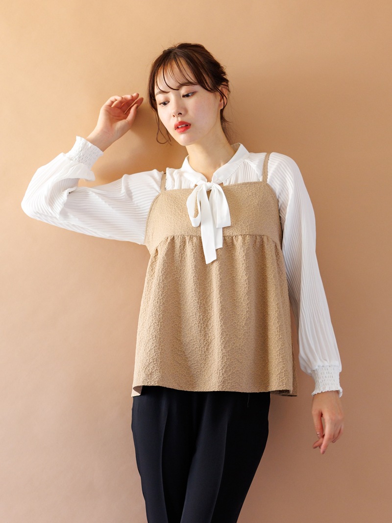 ジャガード キャミブラウス＜アウトレット均一価格＞