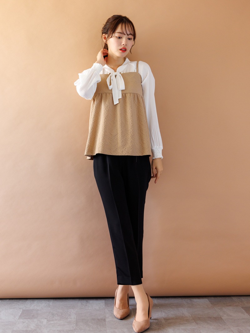 ジャガード キャミブラウス＜アウトレット均一価格＞