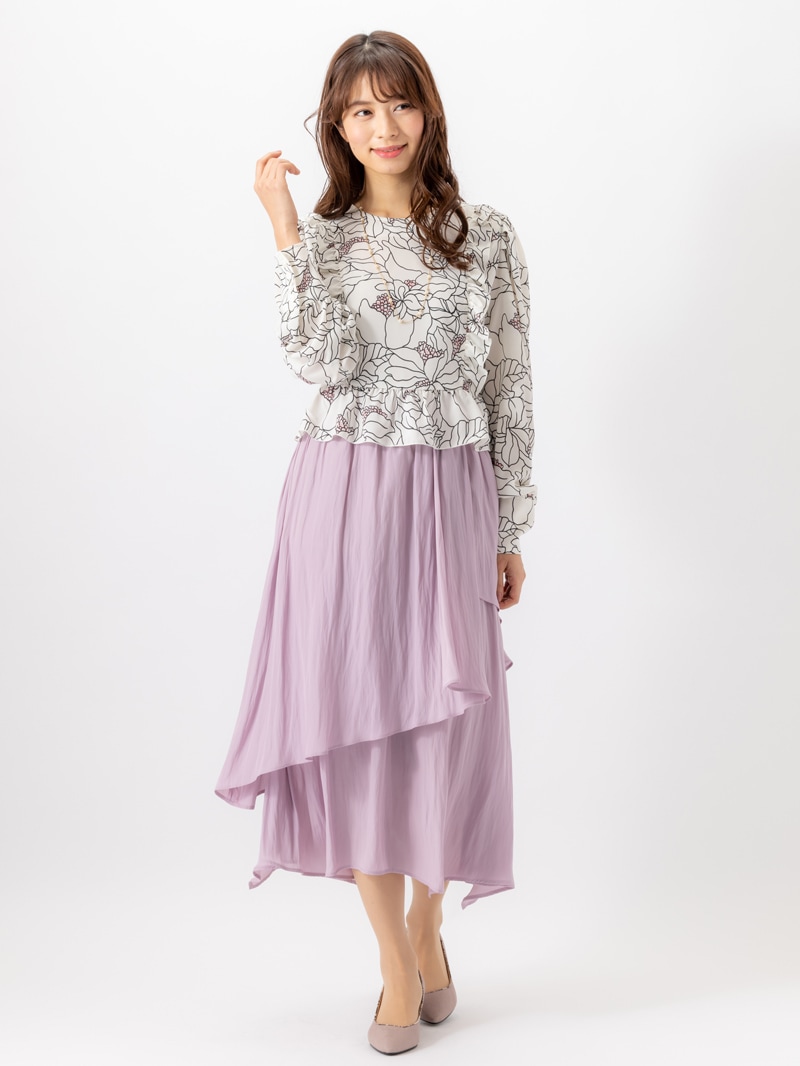 割繊デシンフリルスカート