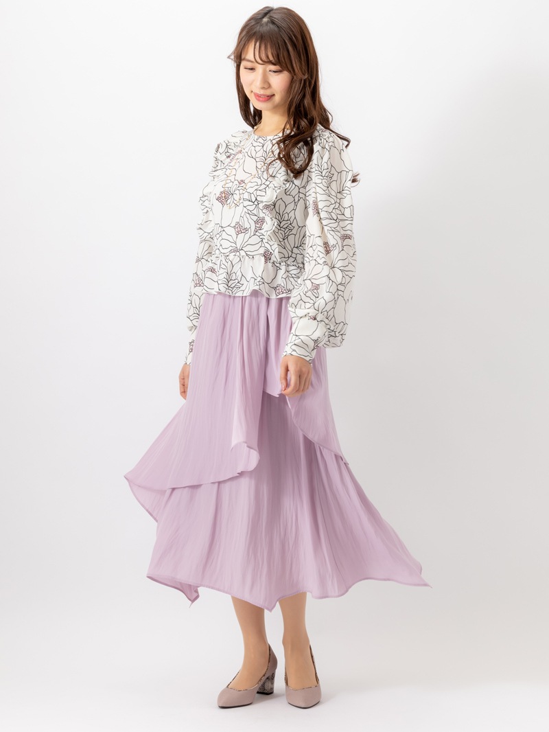 割繊デシンフリルスカート