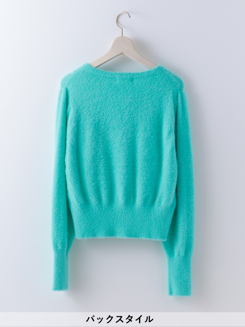 【70％OFF】ミンクライクファー丸首カーディガン