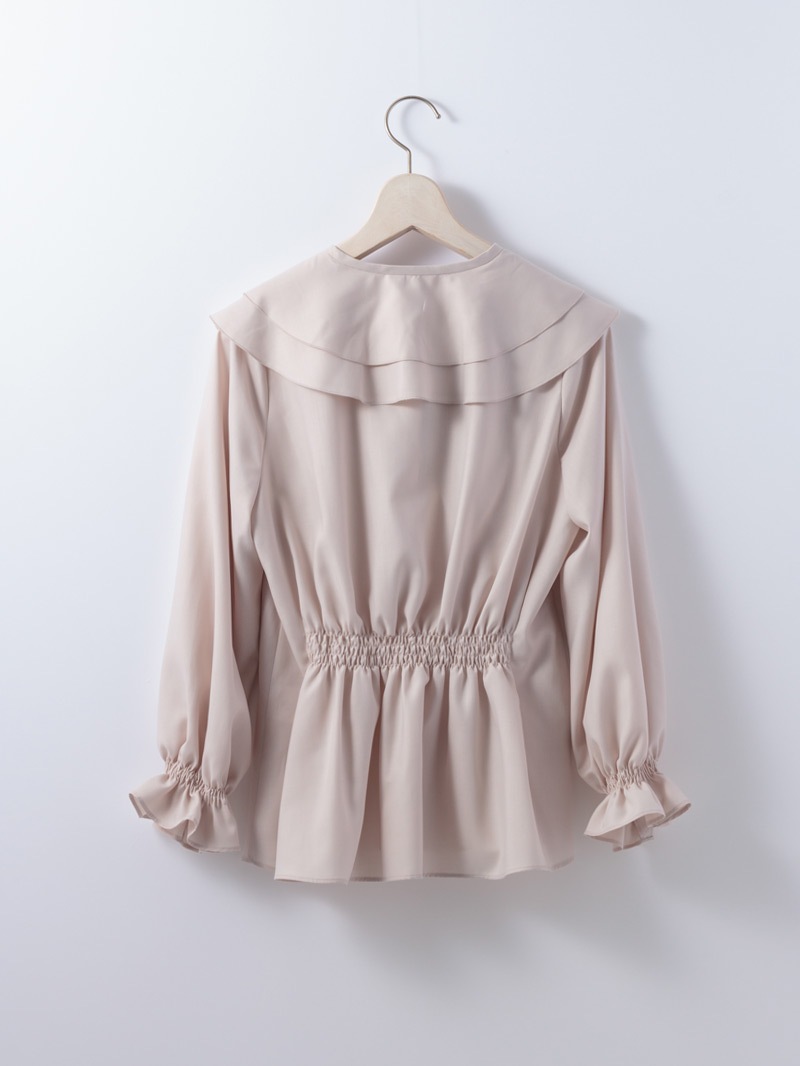 【4,500円均一】ビッグ衿リボンブラウス